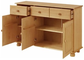 Nízka komoda z borovicového dreva v prírodnej farbe 116x76 cm Ella – Støraa