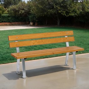 Vonkajšia lavička WOODY s operadlom 1+1 ZADARMO, nerezová, 1500 mm, limba