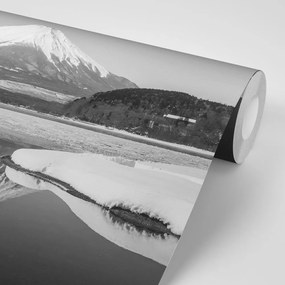 Samolepiaca fototapeta japonská hora Fuji v čiernobielom - 150x100