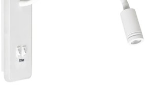 LED Flexibilná nástenná lampička s USB BASE 1xLED/8W+1xLED/2W/230V biela