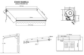 Kazetová elektrická markíza ISABELA 4x3m Sivo-Strieborná