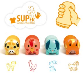 Detské ergonomické pečiatky - zvieratká z farmy