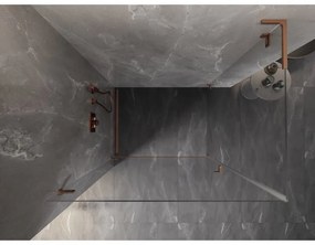 Mexen Lunar-B L, 1-krídlový sprchový kút, ľavý, 90 x 70 cm, 8mm číre sklo, medený profil, 832L-090-070-65-00-L