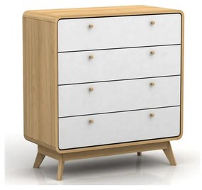 Vysoká komoda v dekore duba v bielo-prírodnej farbe 80x88 cm Caitlin – Støraa