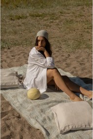 Ľanová deka / obrus Kesäkukka 145x180, jade-olivová