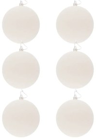 DECOLED Plastová guľa, 10 cm, biela, 6x trblietka