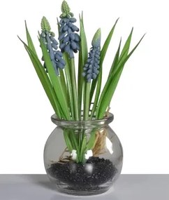 Umelá kvetina Modrica v skle, 19 cm%