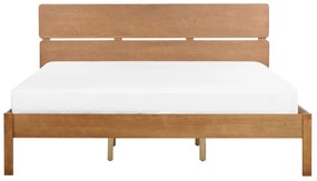 Drevená posteľ s LED 180 x 200 cm svetlé drevo BOISSET Beliani