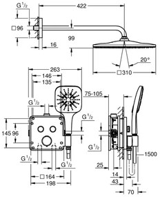 GROHE 34876000 - Sprchový systém PRECISION SMARTCONTROL 310 × 310 mm chróm