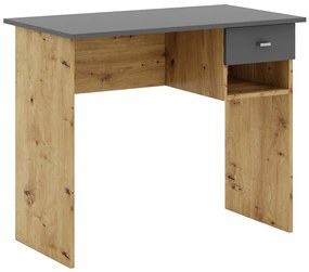 Písací stôl RICO dub artisan/sivá
