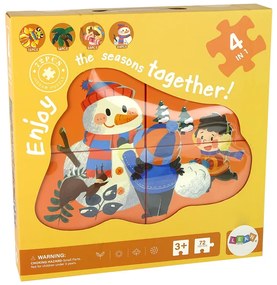Lean Toys Puzzle 4v1 - 4 ročné obdobia