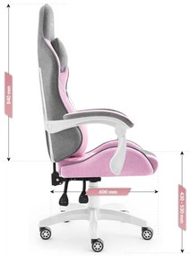 Herné kreslo Rainbow Pink Gray Mesh