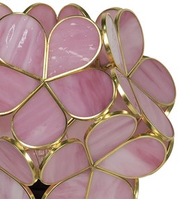 Tiffany vitrážový luster Ø21 KVIETKY PINK