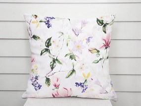 Biante Bavlnená obliečka na vankúš Sandra SA-287 Mix kvetov na bielom 30 x 50 cm