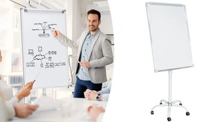 Magnetická plastová flipchart tabuľa na kolieskach 70 x 100 cm