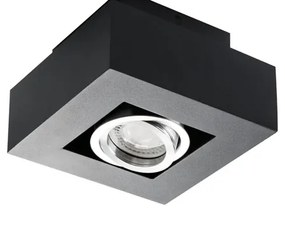 KANLUX Stropné bodové osvetlenie BENO, 1xGU10, 25W, čierne, 14x14cm, hranaté