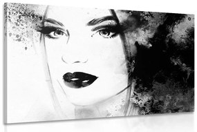 Obraz módny ženský portrét v čiernobielom prevedení Varianta: 90x60