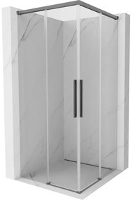 Mexen Rox, Duo posuvný sprchový kút 85 x 85 cm, 8mm číre sklo, grafitový profil, 8C2D-085-085-95-00