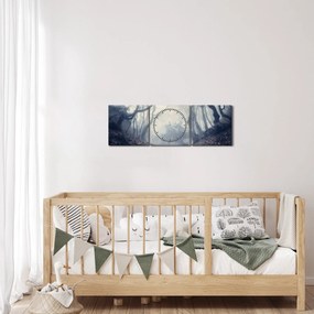 Obraz - Les v hmle (s hodinami) (90x30 cm)
