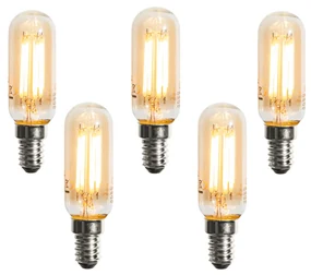 Sada 5 stmievateľných LED žiaroviek E14 zlatá T25 4W 300 lm 2200K