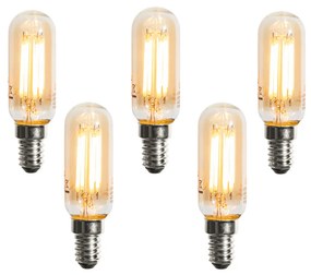 Sada 5 stmievateľných LED žiaroviek E14 zlatých T25 4W 300 lm 2200K