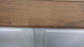 Kuchynská linka Lady - biela s prac. doskou 2M, biela/dub lancelot