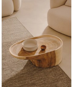 Konferenčný stolík z masívu munggur v prírodnej farbe 50x90 cm Mosi – Kave Home