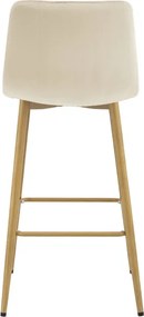 Barová stolička NADO zamatová, svetlobéžová / hnedá