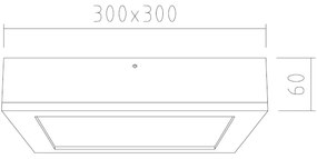 APLED - LED Stropné svietidlo QUADRA LED/24W/230V dub