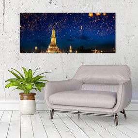 Obraz - Lampióny šťastia, Bangkok (120x50 cm)