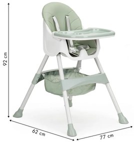 Jedálenska stolička pre deti v azúrovej farbe