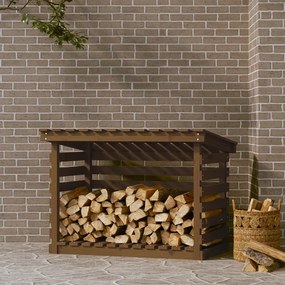 vidaXL Stojan na palivové drevo medový 108x73x79 cm masívna borovica