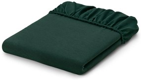 Napínacie flanelové prestieradlo, zelené, štandardná veľkosť