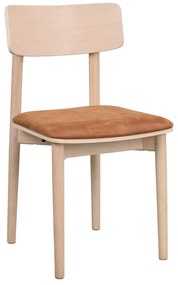 Jedálenská stolička z imitácie kože v koňakovohnedo-prírodnej farbe v súprave 2 ks Wolcott – Rowico