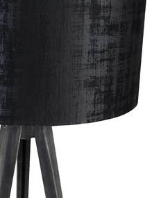 Stojacia lampa trojnožka čierna s tienidlom čiernym 50 cm - Tripod Classic