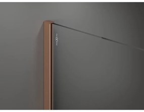 Mexen Kioto, sprchová zástena Walk-In 100 x 200 cm, 8mm číre sklo čierny vzor, medený matný profil, 800-100-101-65-70