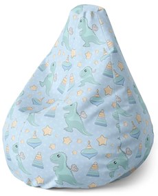 Sablio Sedací vak Pear Naťahovací dinosaurus - 70 x 95 x 15 cm