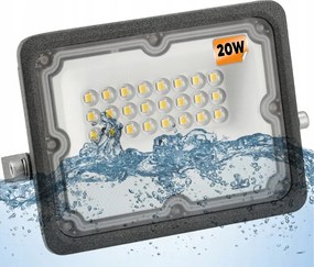 SADA HALOGENOVÝ LED ROZSVETL 20W VODONEPROPUSTNÝ VONKAJŠÍ IP65 + STOJÁT