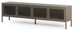 Sivý kovový TV stolík 160x50x35 cm Fayna – Marckeric