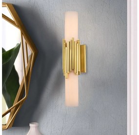 Elstead MARVELE-2WB-AB-OPAL - LED kúpeľňové svietidlo MARVELE 2xG9/4W/230V IP44