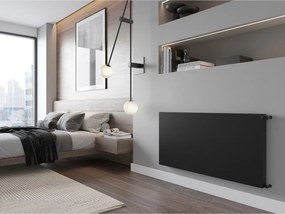 Mexen Flat CF11, panelový radiátor 600 x 1600 mm, bočné pripojenie, 1253 W, čierna, W411F-060-160-70