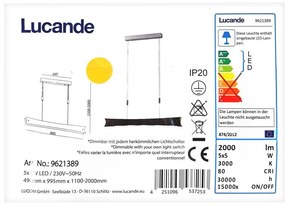Lucande - LED Stmievateľný luster na lanku EBBA 5xLED/5W/230V