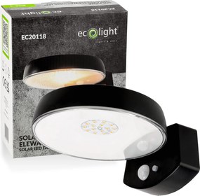 ECOLIGHT Solárne fasádne svietidlo LED s pohybovým senzorom