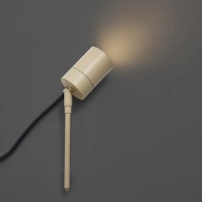 Bodové svietidlo s hrotom krémové GU10 50 mm nastaviteľné IP44 vrátane kábla a zástrčky - Solo