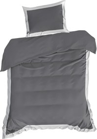 SATÉNOVÉ OBLIEČKY LAURA 160X200 CM, 2 KS 70X80 CM SIVÉ