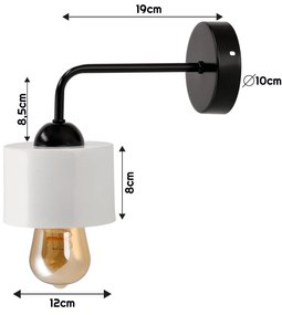 BERGE Nástenná lampa 1x E27 HRNČEK BIELA