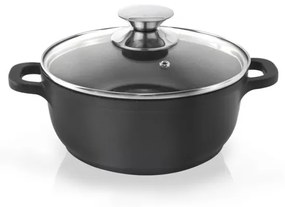 Hrniec s nepriľnavým povrchom Pfluon Granit so sklenenou pokrievkou Orion Grande, ⌀ 20 cm