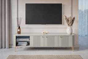 TV stolík Vespera 3D 187 cm - kašmírová / zlaté nožičky