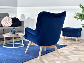 Dizajnové kreslo Florentino (tmavomodrá + biela). Akcia -20%. Vlastná spoľahlivá doprava až k Vám domov. 1135729