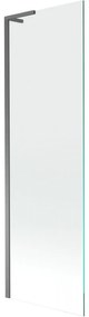Mexen Next L, 1-krídlová vaňová zástena 60 x 150 cm, 6mm číre sklo, grafitový profil, 895-060-000-03-00-95